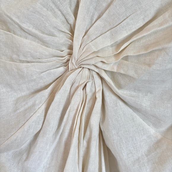 ZARA Cream Bishop Sleeve Blouse with Ruched Details - Picture 5 of 8